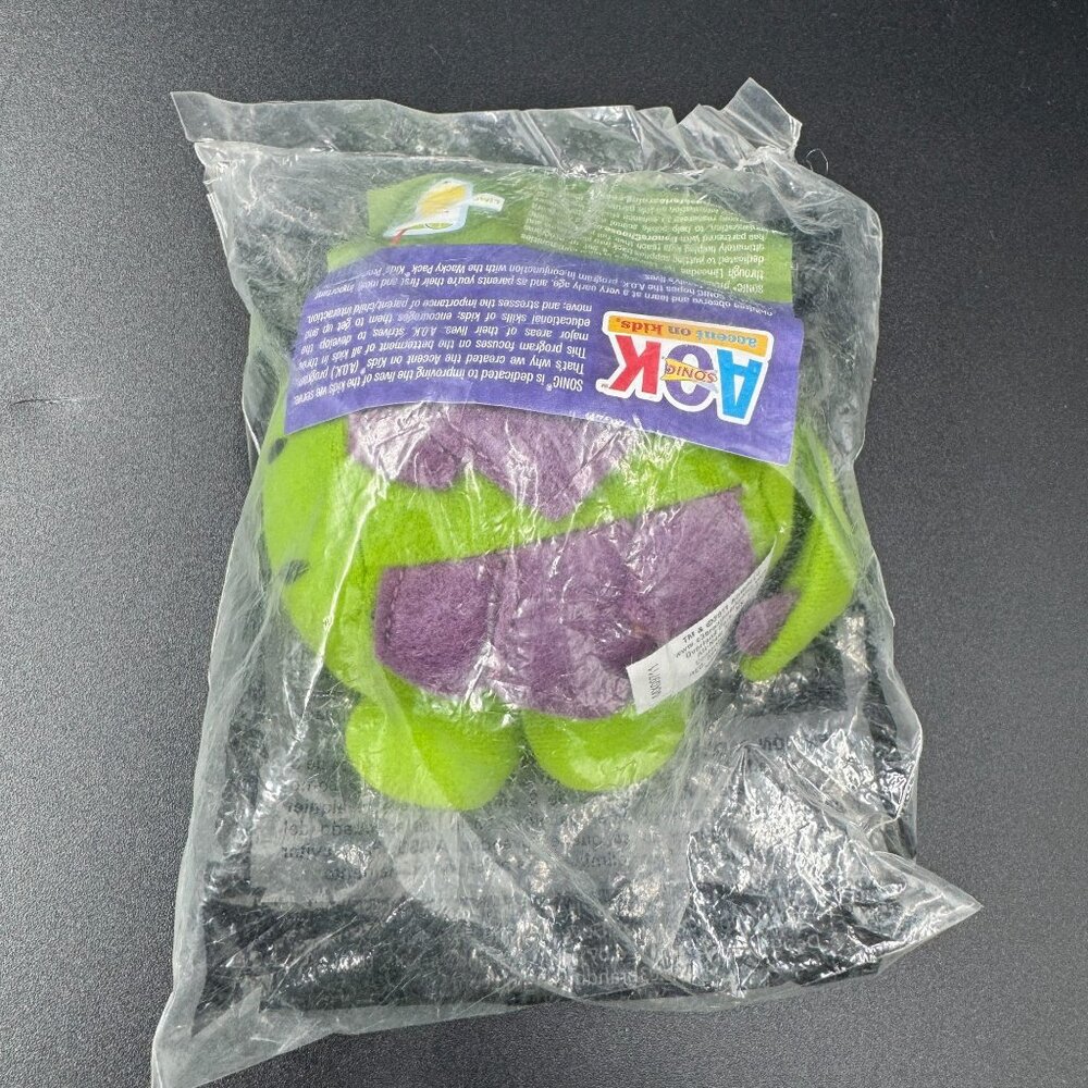 Sonic AOK Kids Plush Green & Purple Turtle Toy Hacky Sack? - Picture 2 of 3